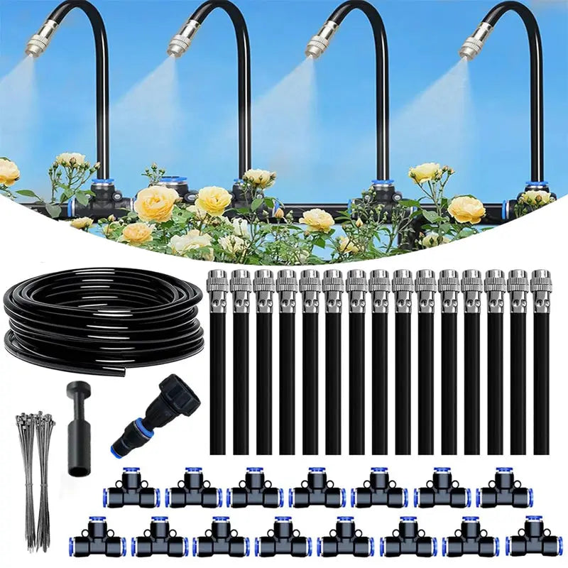 Modular Drip Irrigation System with Tool-Free Snap Connectors for Garden and Raised Beds