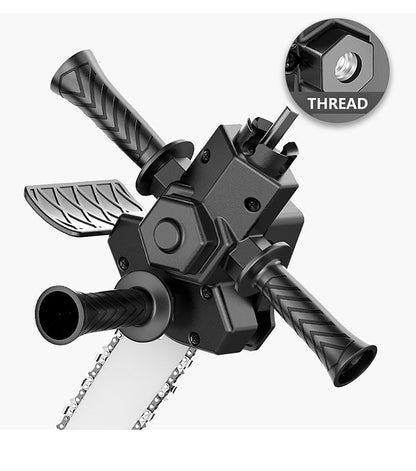 Universal Chainsaw Drill Attachment with Tungsten Steel Chain for Branches and Wood