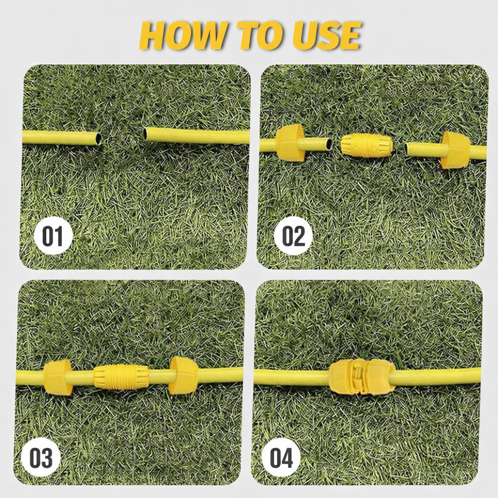 Universal Garden Hose Connector with Leak-Proof Click-Lock Seal for Quick Changes