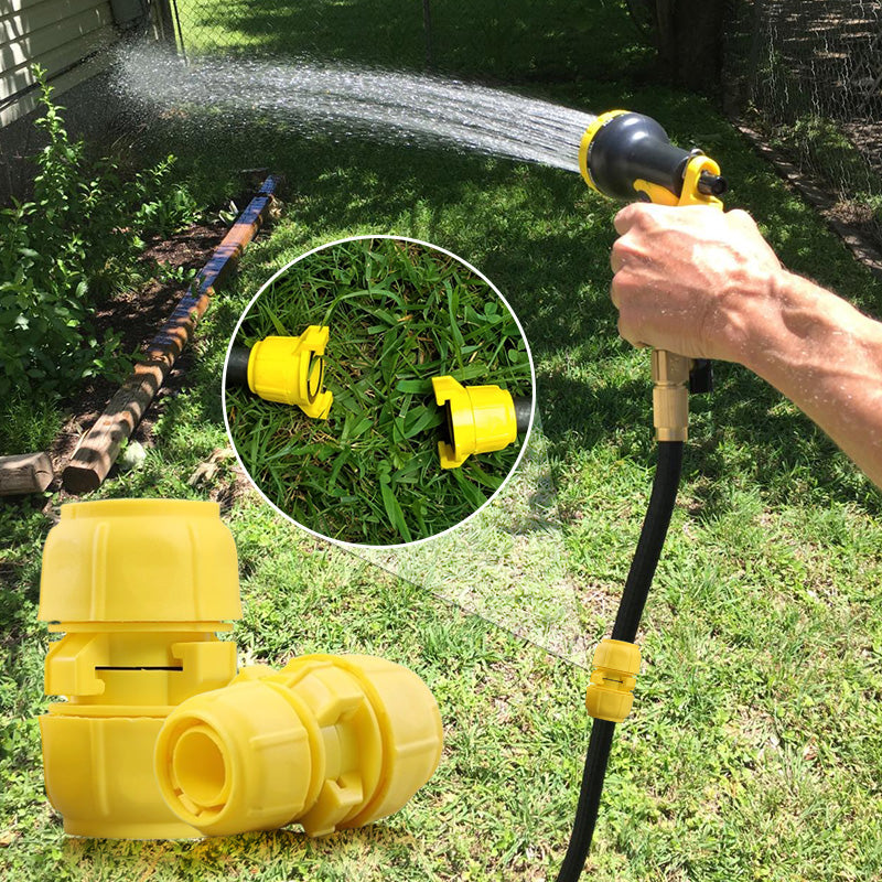 Universal Garden Hose Connector with Leak-Proof Click-Lock Seal for Quick Changes