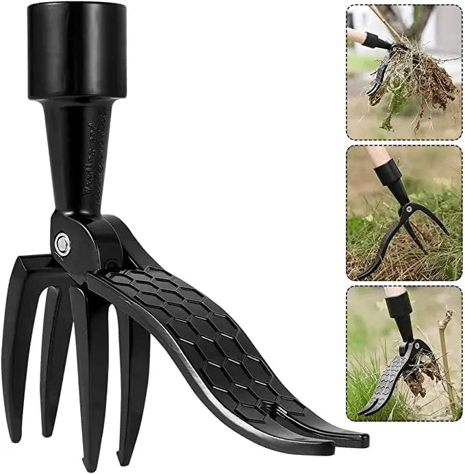 Alloy Weed Puller with Foot Lever and Four-Claw Root Extractor for Chemical-Free Weeding