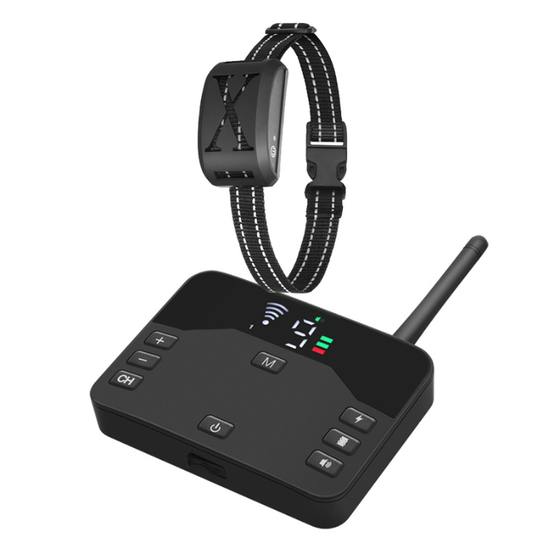 Wireless Dog Fence Collar System with 100 to 250 m Circular Boundary, Waterproof, Up to 3 Dogs