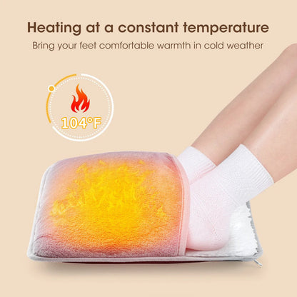 USB Heated Foot Warmer Electric Foot Heater with Soft Flannel Lining and 40°C Warmth for Home Car