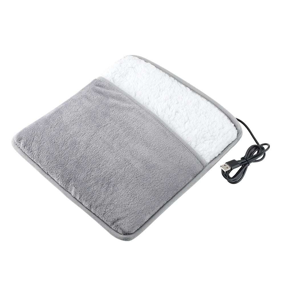 USB Heated Foot Warmer Electric Foot Heater with Soft Flannel Lining and 40°C Warmth for Home Car