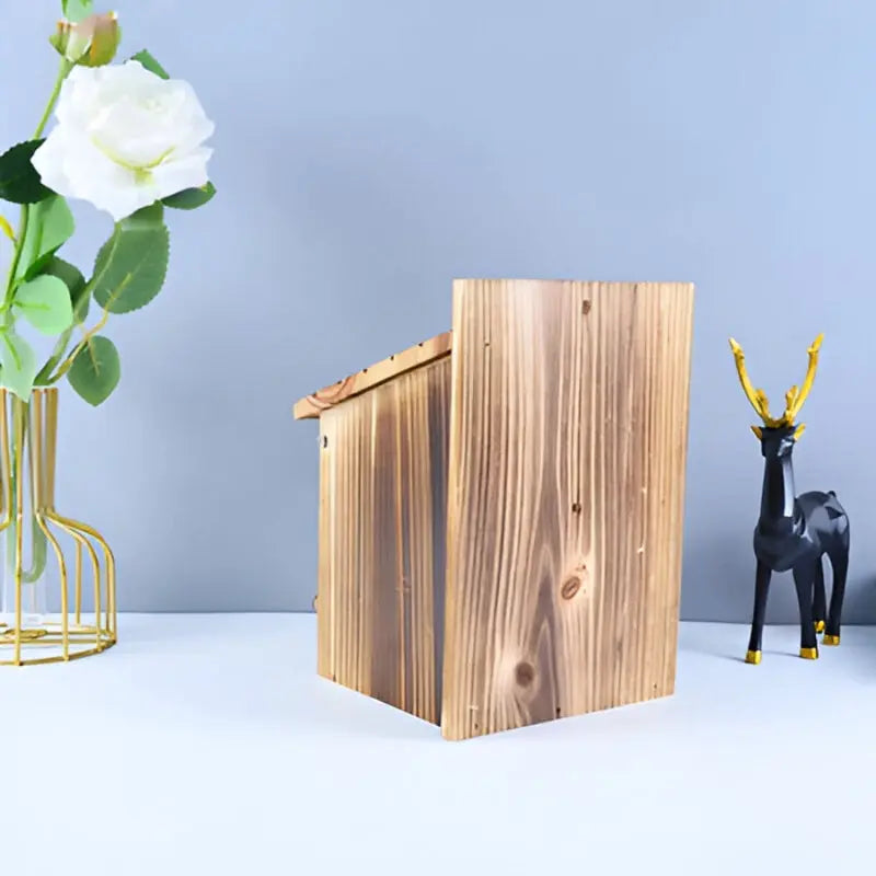 Simple Wooden Birdhouse with Rope Hanging | For Garden, Balcony, or Indoor Home Decor