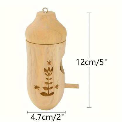 Wooden Hanging Birdhouse Set of Three with Engraved Nature Motifs for the Garden