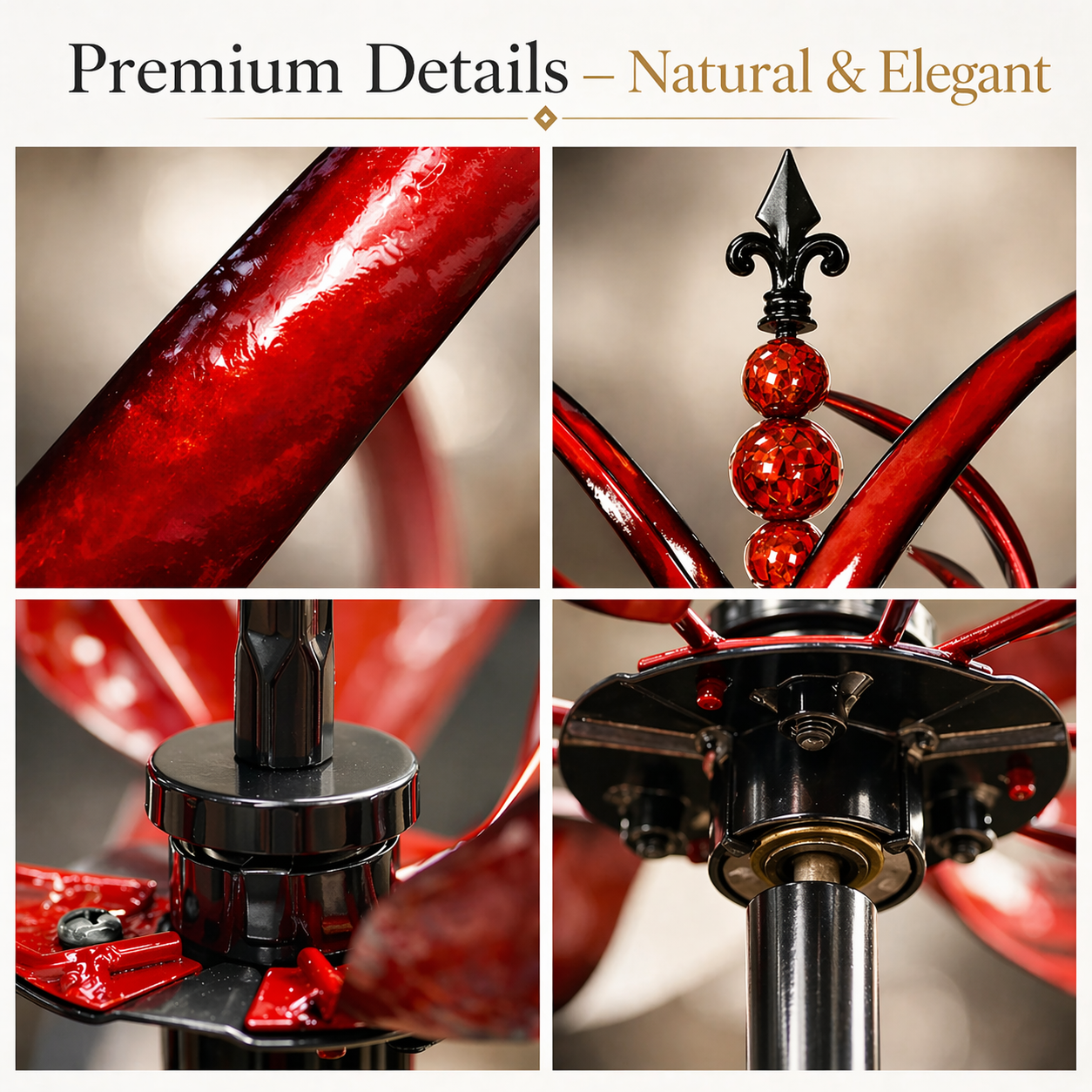 Rotating Metal Wind Spinner in Lotus Shape with Rust-Resistant UV Coating Finish