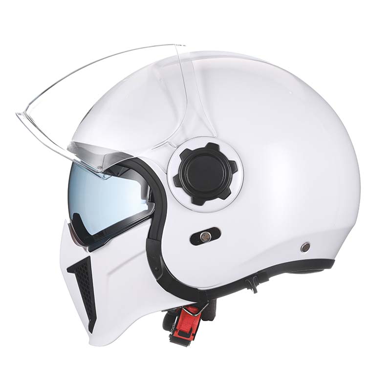 Classic Vintage Modular Motorcycle Helmet with Double Visor, Detachable Chin Guard, DOT and ECE