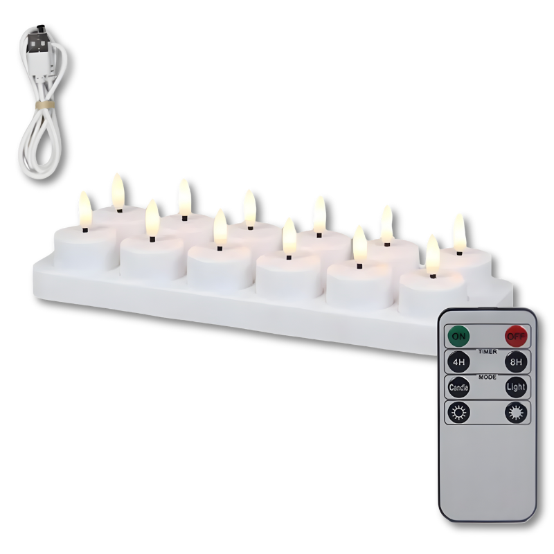 Rechargeable Flameless LED Candles with Remote Control, Timer, USB Charging, Realistic Flicker