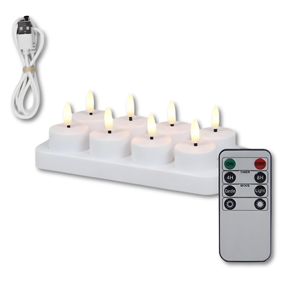 Rechargeable Flameless LED Candles with Remote Control, Timer, USB Charging, Realistic Flicker