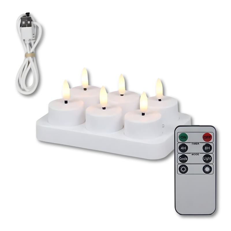 Rechargeable Flameless LED Candles with Remote Control, Timer, USB Charging, Realistic Flicker