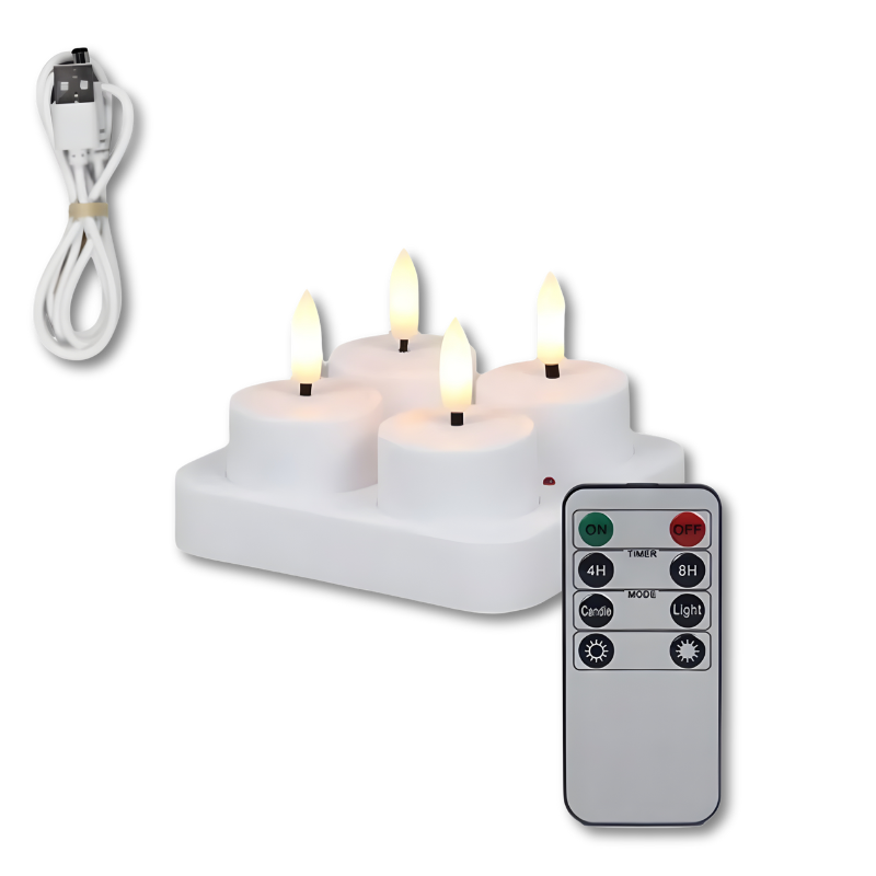 Rechargeable Flameless LED Candles with Remote Control, Timer, USB Charging, Realistic Flicker