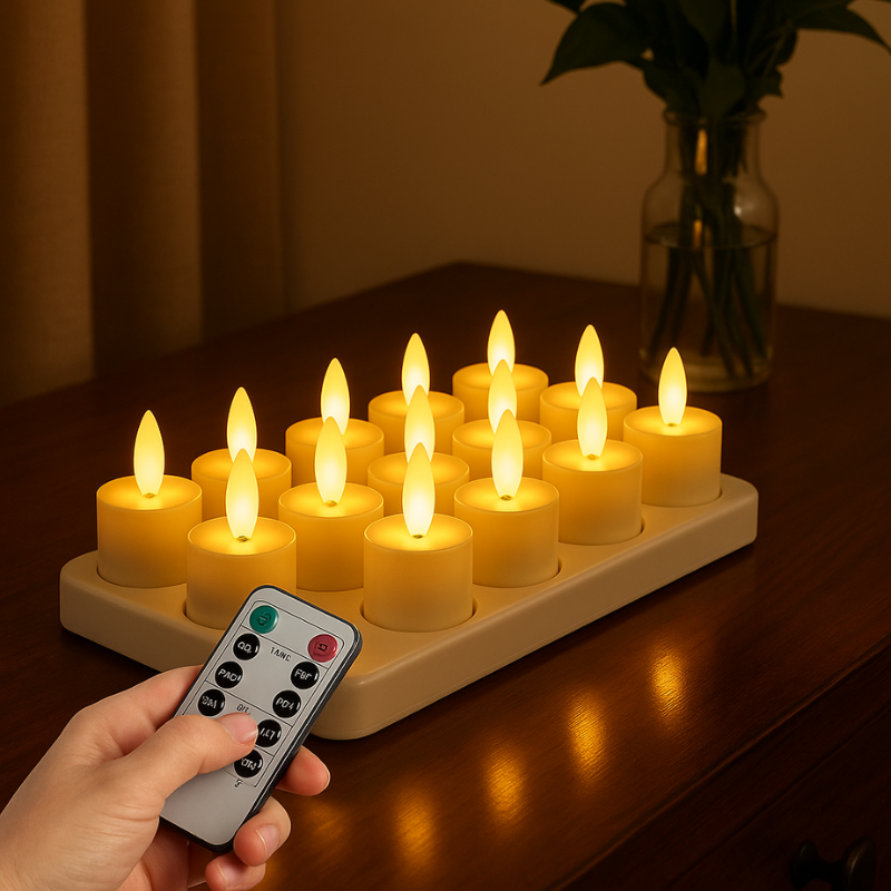 Rechargeable Flameless LED Candles with Remote Control, Timer, USB Charging, Realistic Flicker