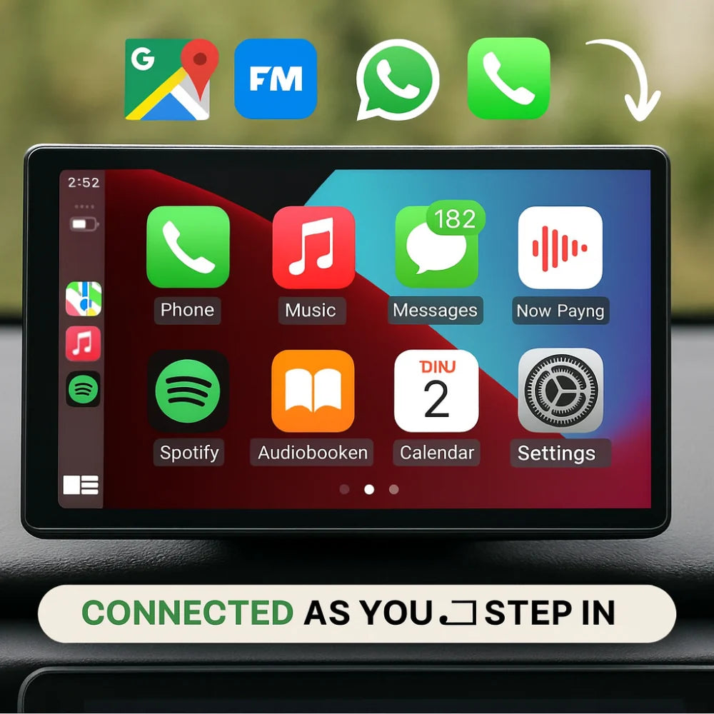 Wireless CarPlay & Android Auto Touchscreen Display with Front & Rear Backup Cameras
