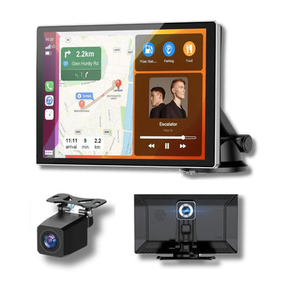 Wireless CarPlay & Android Auto Touchscreen Display with Front & Rear Backup Cameras