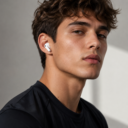 White Mini Wireless Earbuds with Bluetooth 5.3, IPX5 Water Resistance & Built-In Mic