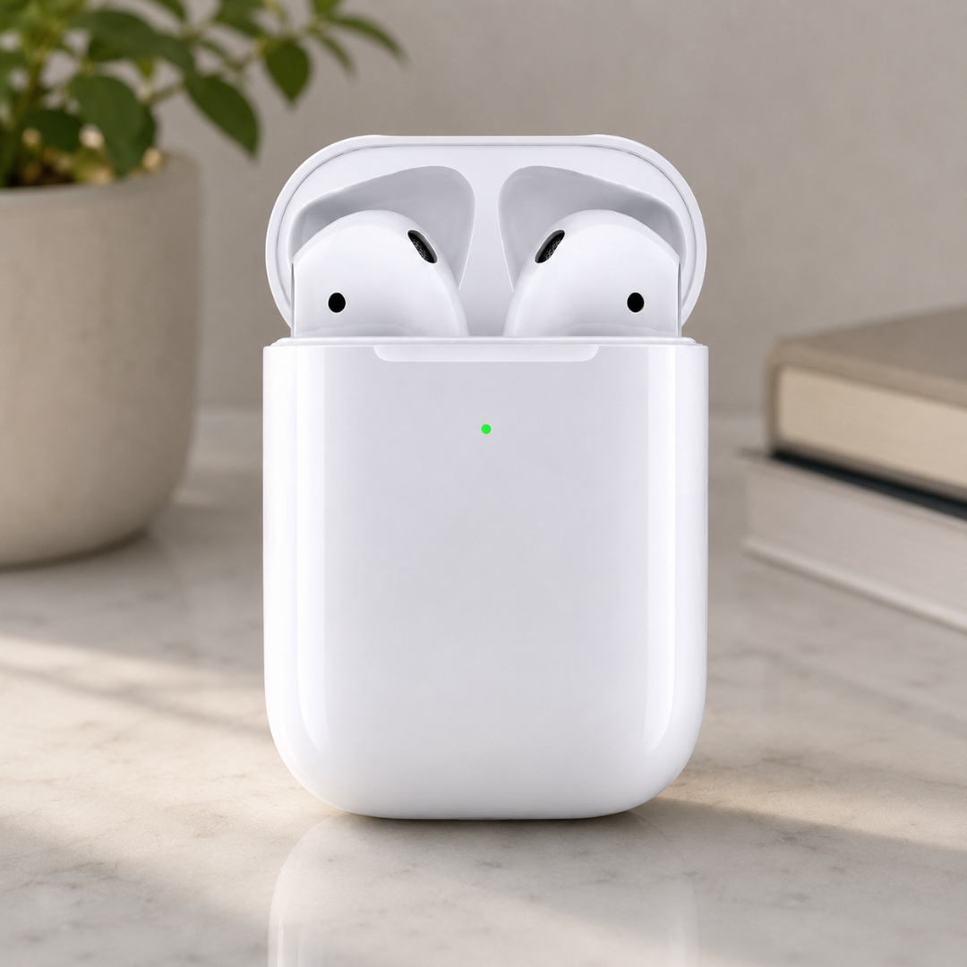 White Mini Wireless Earbuds with Bluetooth 5.3, IPX5 Water Resistance & Built-In Mic