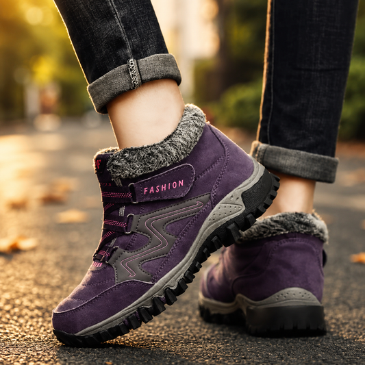 Women's Waterproof Insulated Winter Boots with Non-Slip Sole and Ankle-Height Design
