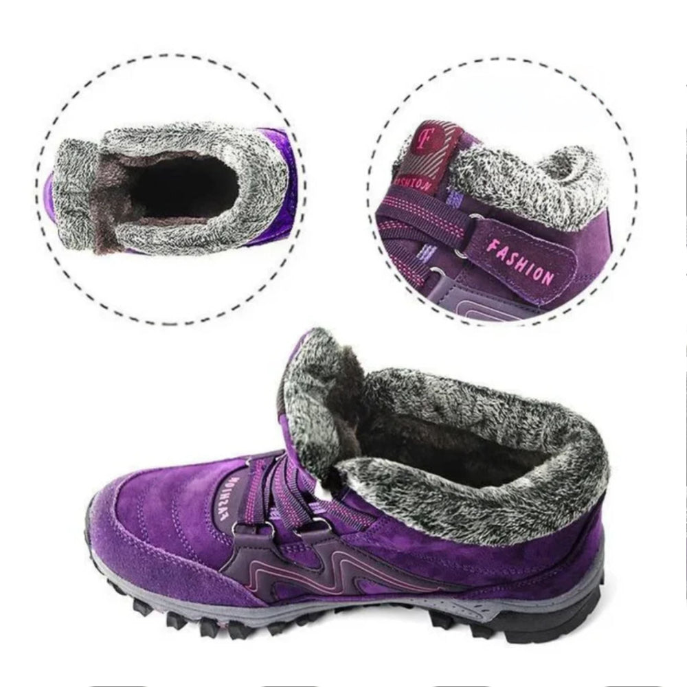 Women's Waterproof Insulated Winter Boots with Non-Slip Sole and Ankle-Height Design