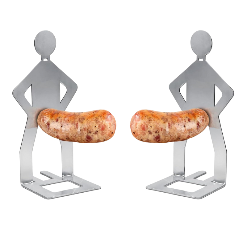 Stainless Steel Sausage Holder for Even Grilling - Upright BBQ Grill Accessory Stand