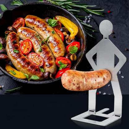 Stainless Steel Sausage Holder for Even Grilling - Upright BBQ Grill Accessory Stand