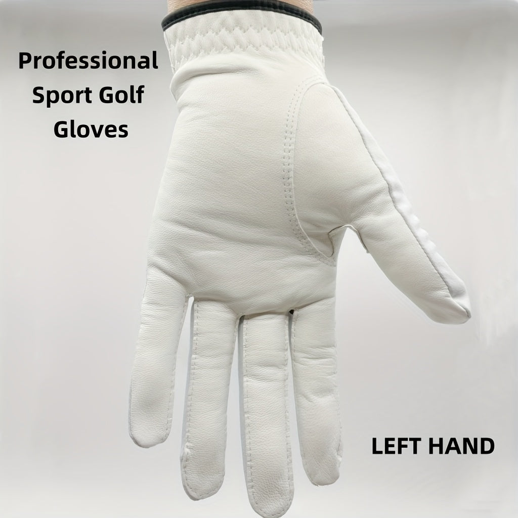 Left Hand Golf Glove in Soft Sheepskin Leather with Anti Slip Grip and Breathable Comfortable Fit