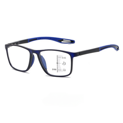 Ultra Light Anti Blue Light Progressive Reading Glasses, 17 g Frame with Scratch Resistant Lenses