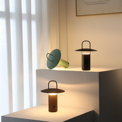Portable Rechargeable Space Table Lamp with Touch Dimming, 2000mAh Battery and Matte Metal Body
