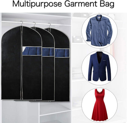10-Pack Garment Storage Covers with Clear Window for Closet Wardrobe Protection Kit