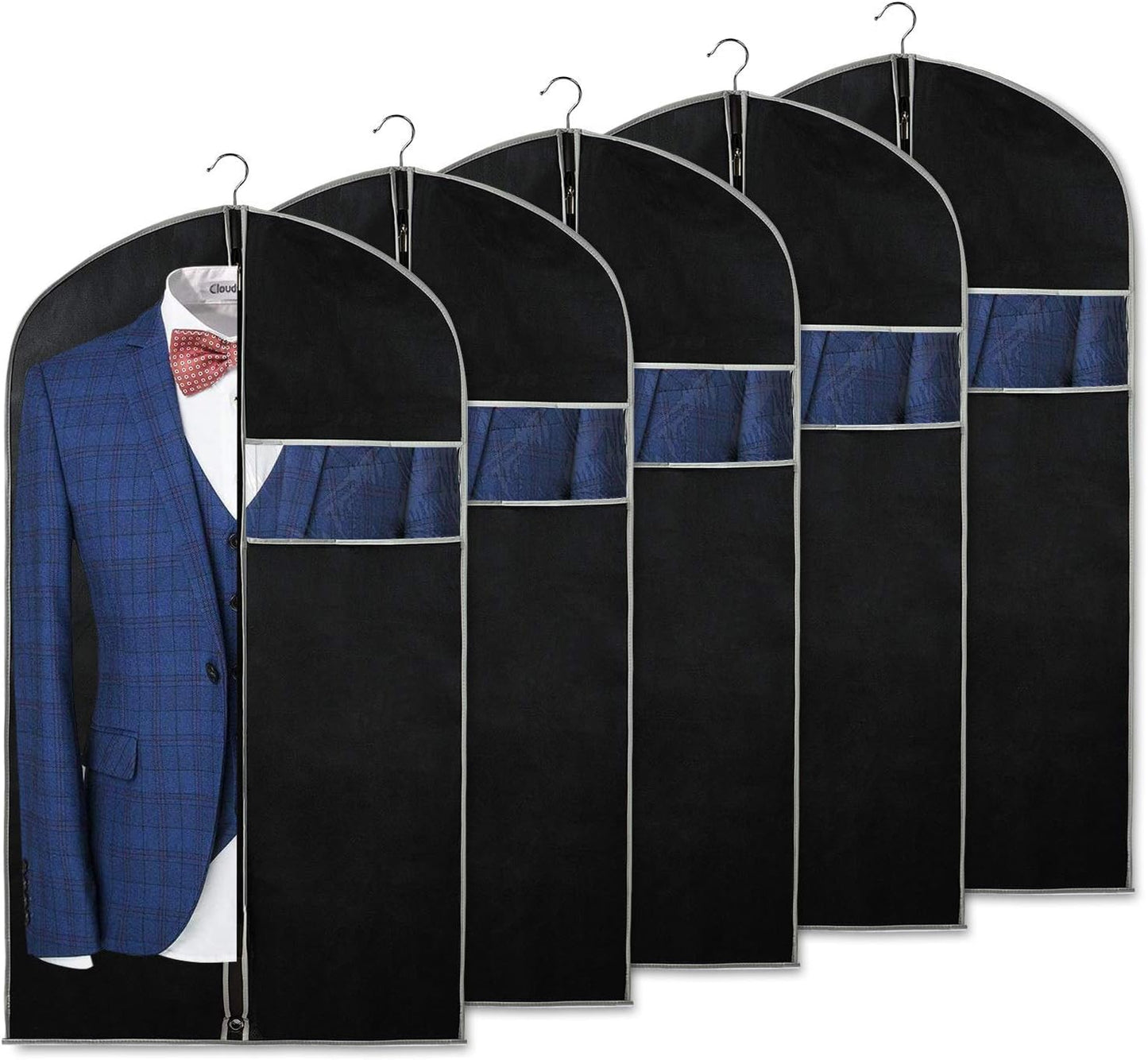 10-Pack Garment Storage Covers with Clear Window for Closet Wardrobe Protection Kit