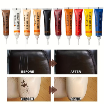 Leather Repair Kit for Furniture, Car Seats and Upholstery, DIY Colour Restoration Set for Scuffs