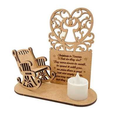 Christmas Remembrance Ornament Wooden Rocking Chair Candle Holder Memorial Tree Decoration Gift