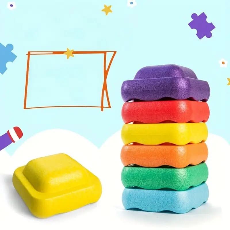 Kids Stackable Balance Stepping Stones - Play Blocks for Motor Skills
