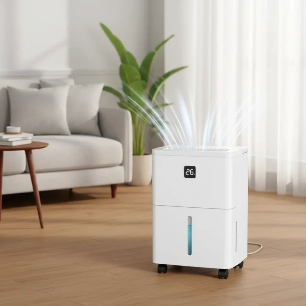 25 Pint Portable Home Dehumidifier with Digital Humidity Control & Drain Hose Option
