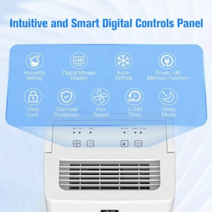 25 Pint Portable Home Dehumidifier with Digital Humidity Control & Drain Hose Option