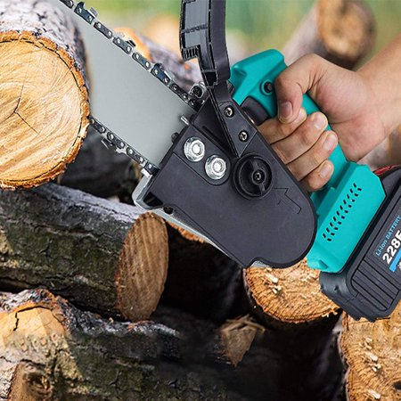 Cordless Battery Chainsaw with Ergonomic One-Handed Grip for Tree & Garden Pruning