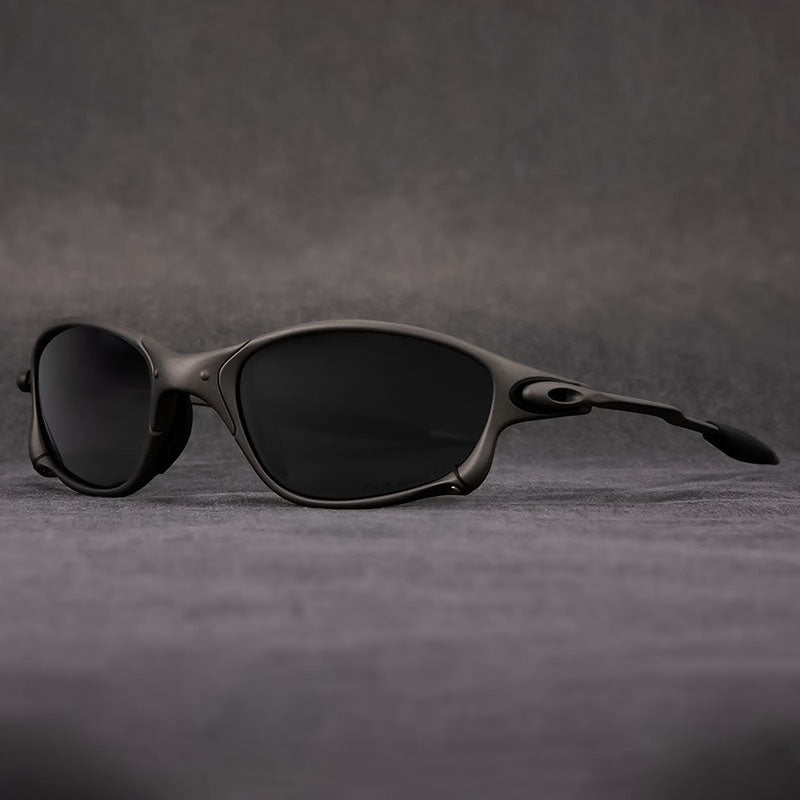 Polarised UV400 Square Sunglasses with Lightweight Metal Frame and Mirror Lenses for Riding