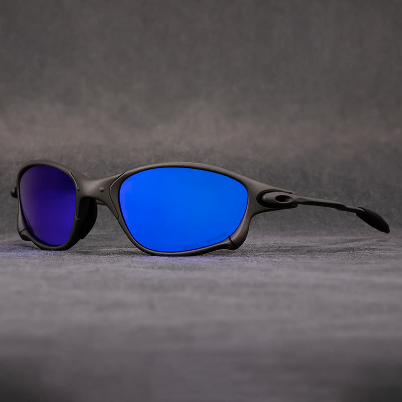 Polarised UV400 Square Sunglasses with Lightweight Metal Frame and Mirror Lenses for Riding