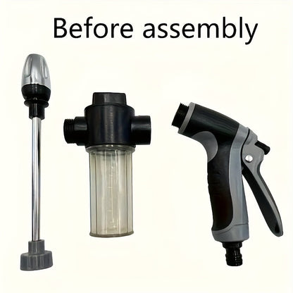 AQUAFORCE High-Pressure Garden Water Gun with Foam Cannon Attachment for Car Washing