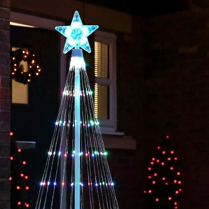 Multicolour LED Animated Outdoor Christmas Tree Light Show 150 LED Star String Lights 12 Modes IP44