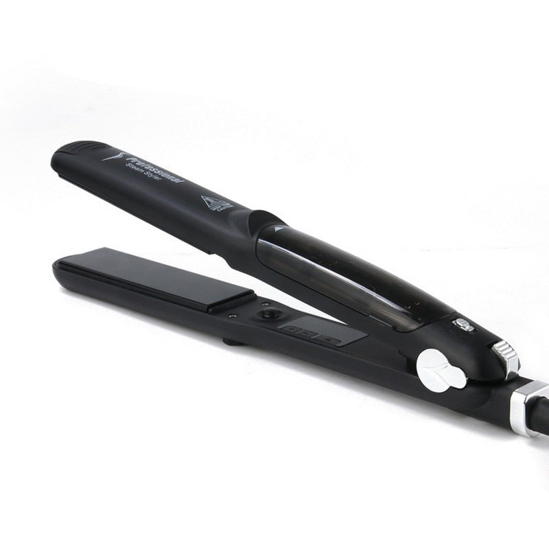 Ceramic Hair Steam Straightener with Tourmaline Plates and LED Temperature Display
