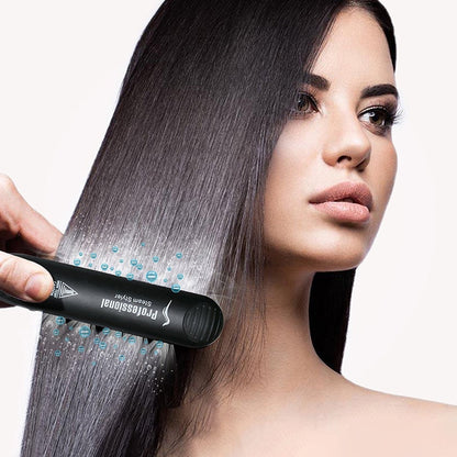 Ceramic Hair Steam Straightener with Tourmaline Plates and LED Temperature Display