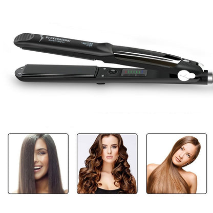 Ceramic Hair Steam Straightener with Tourmaline Plates and LED Temperature Display