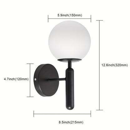 Modern Glass Globe Wall Sconce