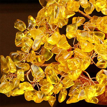 Citrine Money Tree Gemstone Ornament for Feng Shui Home and Office Decor Gifting