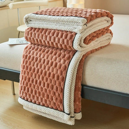 Cozy Bubble Fleece Throw Blanket - Soft Sherpa Blanket for All-Season Comfort