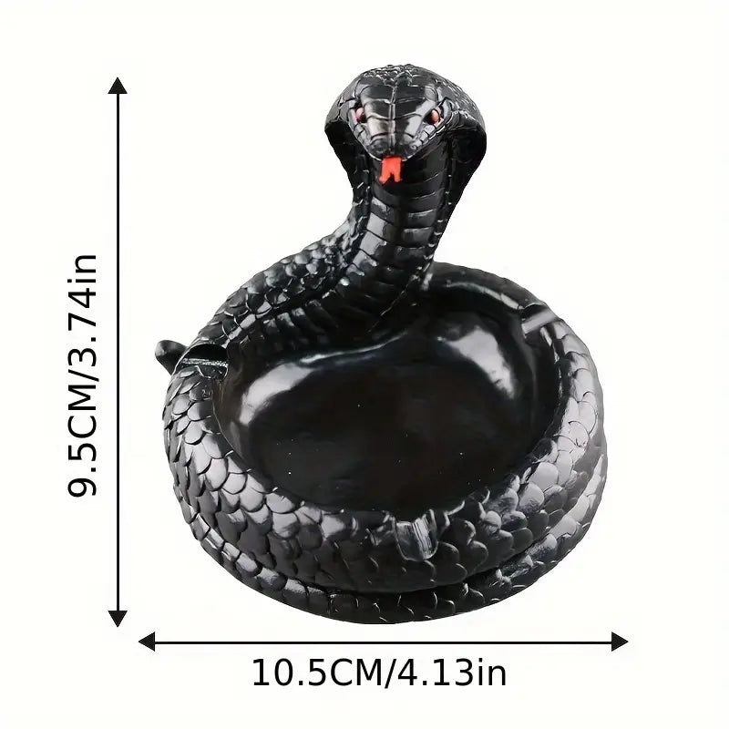 Cobra Snake Ashtray, Hand Painted Resin Gothic Serpent Trinket Dish in 3 Colours, 10.5 cm Diameter