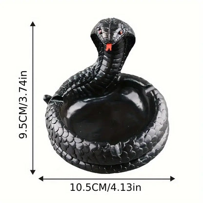 Cobra Snake Ashtray, Hand Painted Resin Gothic Serpent Trinket Dish in 3 Colours, 10.5 cm Diameter