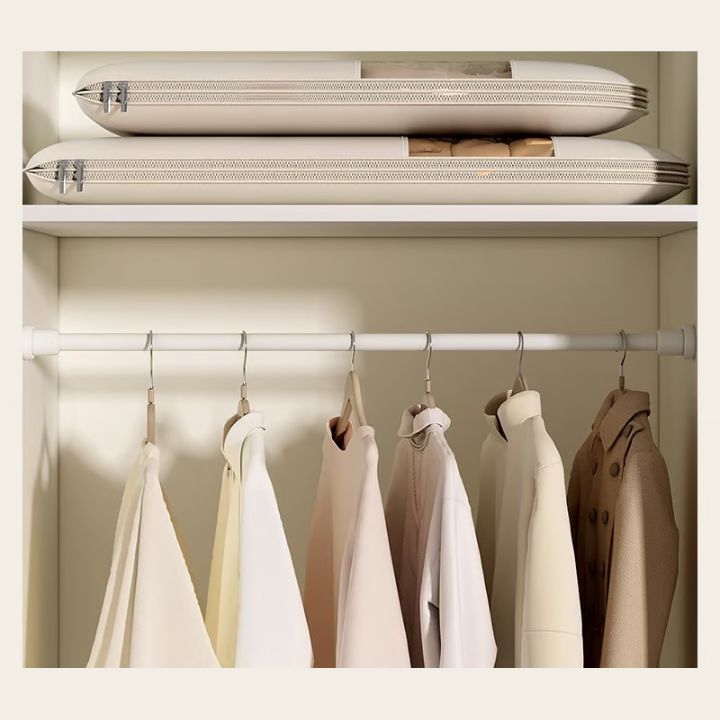 Hanging Garment Storage Bag with Automatic Compression, No Vacuum Pump Required Ever