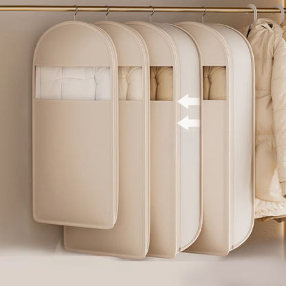 Hanging Garment Storage Bag with Automatic Compression, No Vacuum Pump Required Ever